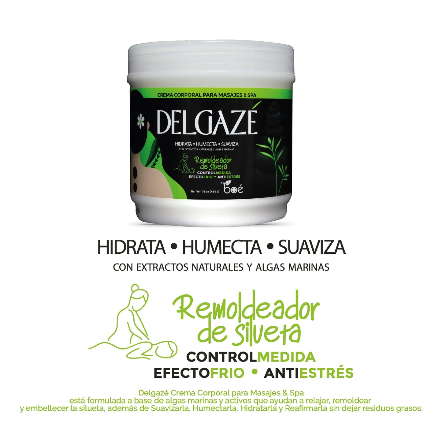 Delgazé Thermoactive Massage Cream & Spa with Seaweed & Natural Extracts – Anti-Stress, Hydrating & Firming Massage Cream for Spa & Home Use – 16 oz Beauty & Personal Care BOÉ COSMETICS