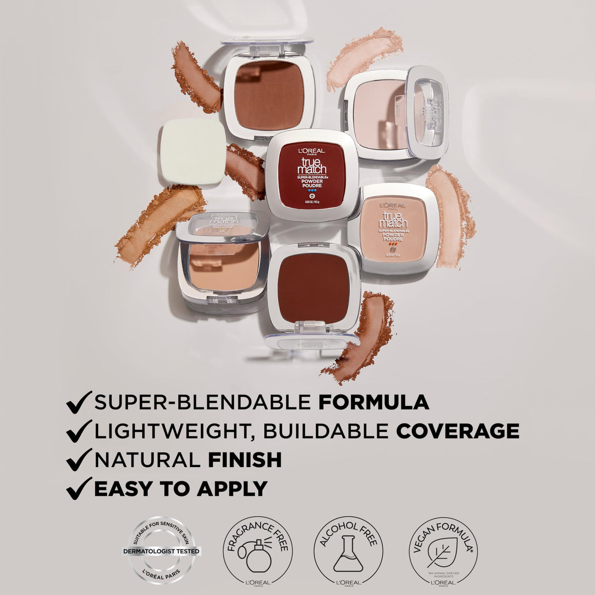 L'Oréal Paris True Match Super-Blendable Powder, Nude Beige, 0.33 oz.