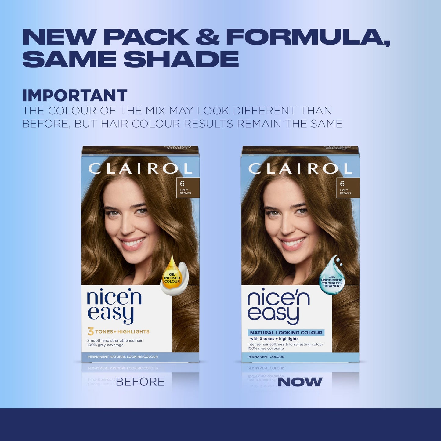 Clairol Nice'n Easy Permanent Hair Dye, 6 Light Brown | 100% Gray Coverage | Long?Lasting, Natural?Looking Color & Shine | Pack of 1 Beauty & Personal Care Clairol