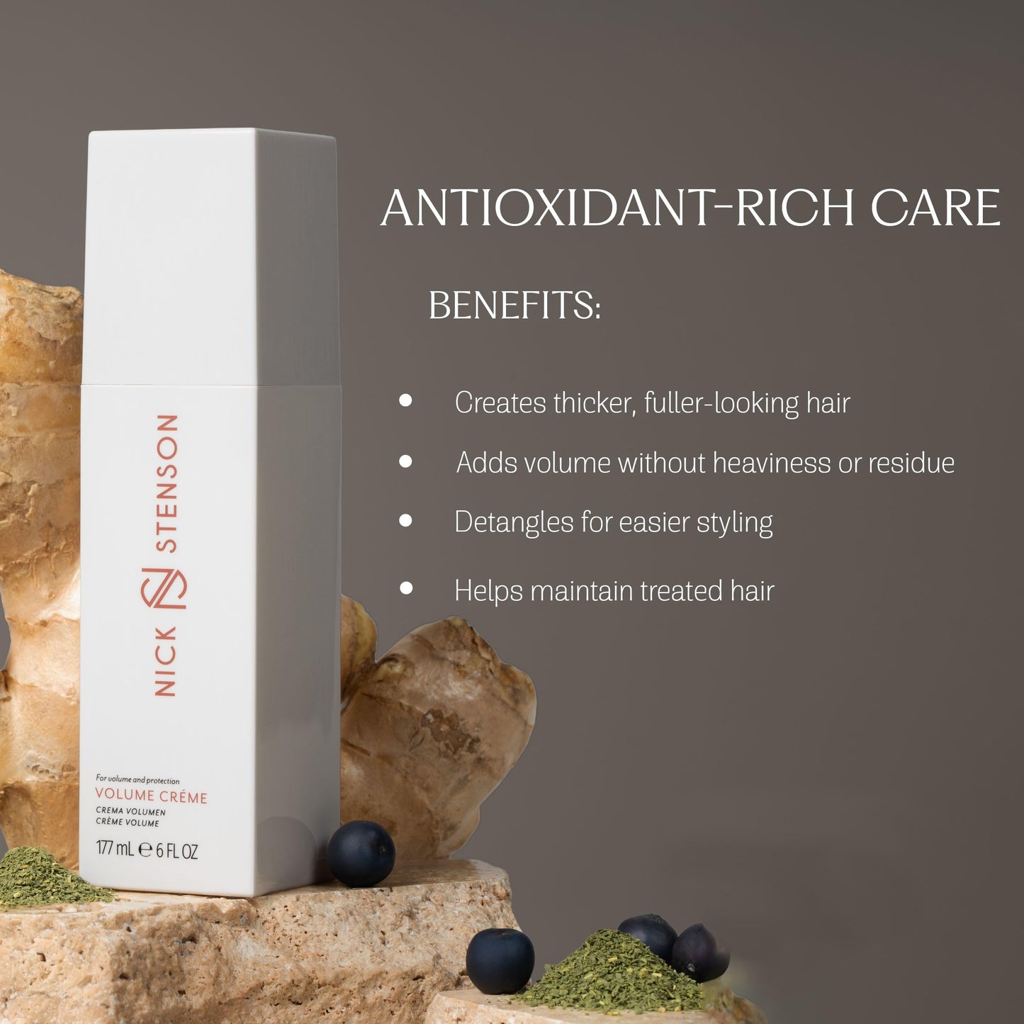 Nick Stenson Volume Créme - Boosts Volume and Maintains Treated Hair by Eliminating Excess Peroxide and Ammonia - Vegan and Colorsafe - 6 oz. Beauty & Personal Care Nick Stenson