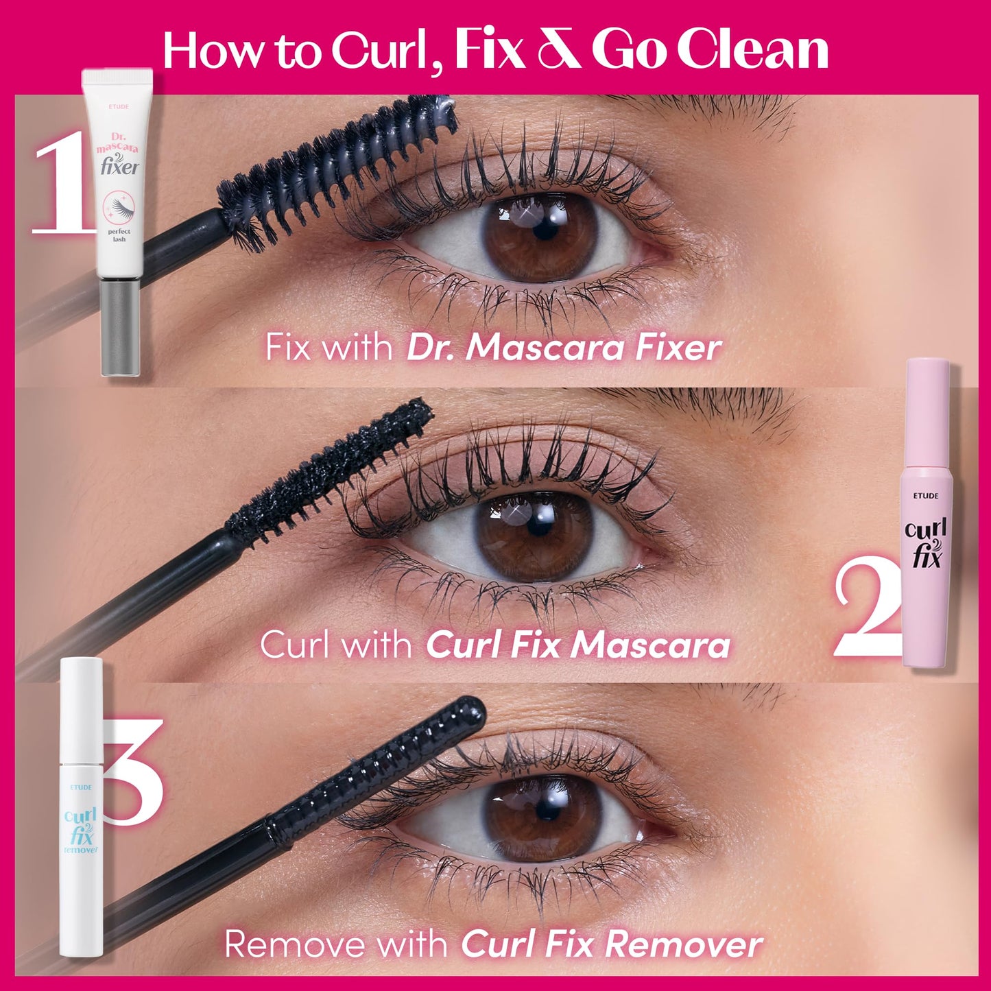 ETUDE Dr. Mascara Fixer For Perfect Lash, clear mascara primer, Korean Mascara Fixer All-Day Curl Hold, Volumizing, Smudge-Proof, Korean Makeup Beauty and Personal Care ETUDE
