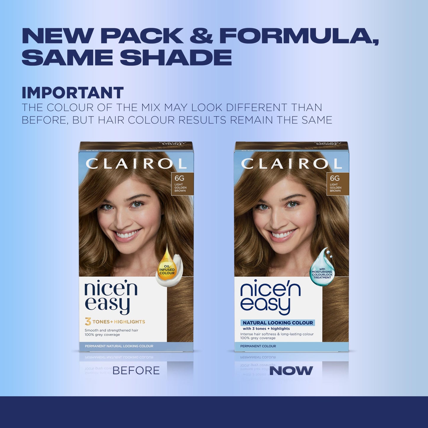 Clairol Nice'n Easy Permanent Hair Dye, 6G Light Golden Brown | 100% Gray Coverage | Long?Lasting, Natural?Looking Color & Shine | Pack of 1 Beauty & Personal Care Clairol