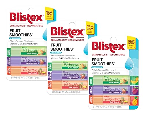 Blistex Fruit Smoothies Lip Moisturizers 3 Sticks 0.10 oz each Pack of 3 Beauty & Personal Care Blistex