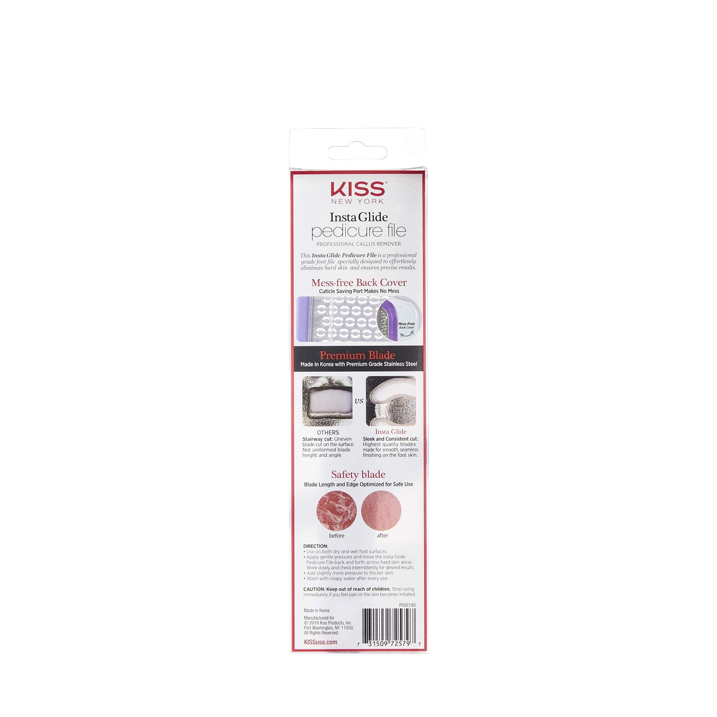 Kiss New York Insta Glide Pedicure File Callus Remover Foot File FF02 Beauty & Personal Care KISS