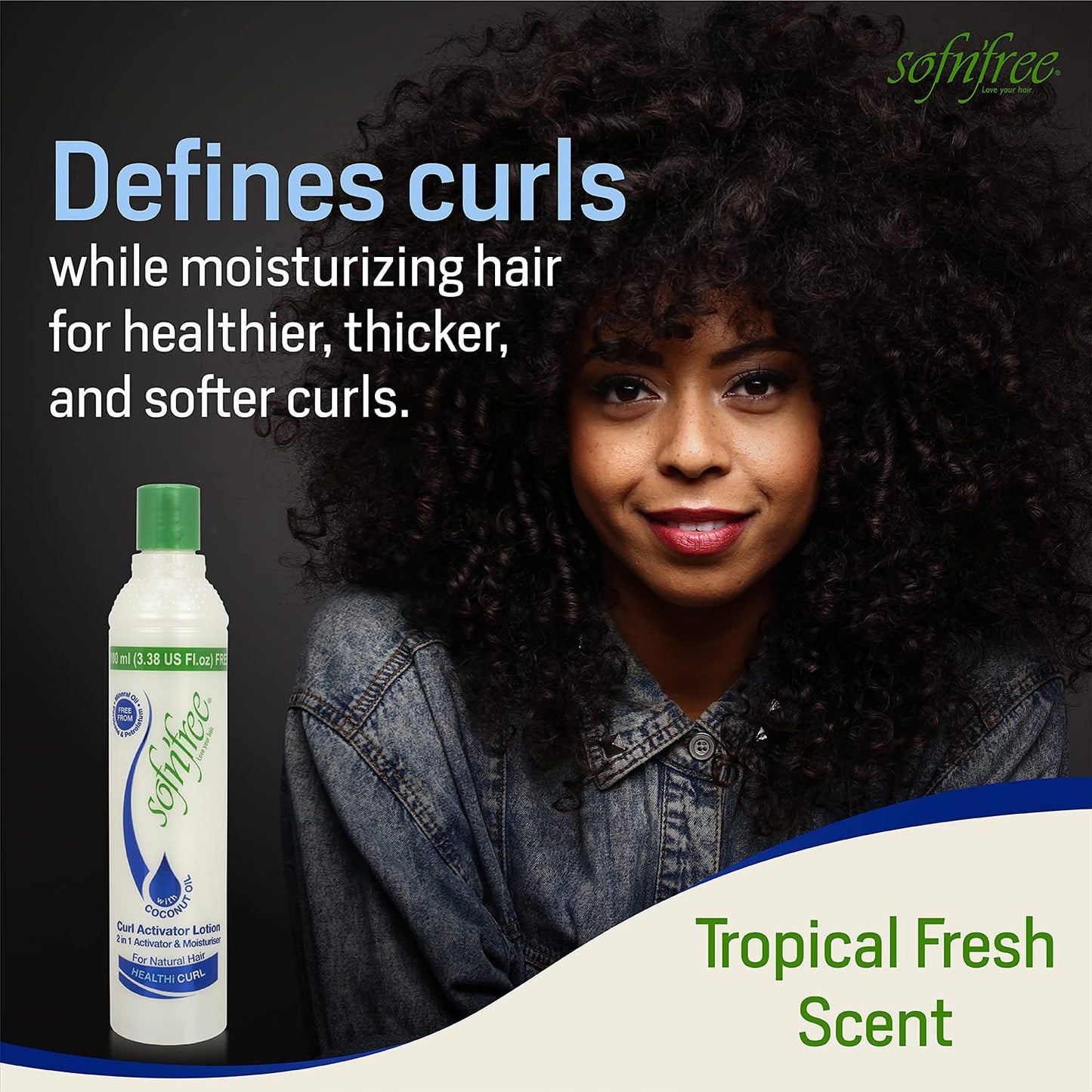 Sofn’Free Moisturizer & Curl Activator for Natural Hair, Soft Curls, and Waves 11.83 fl oz / 350ml Beauty & Personal Care SOF N' FREE