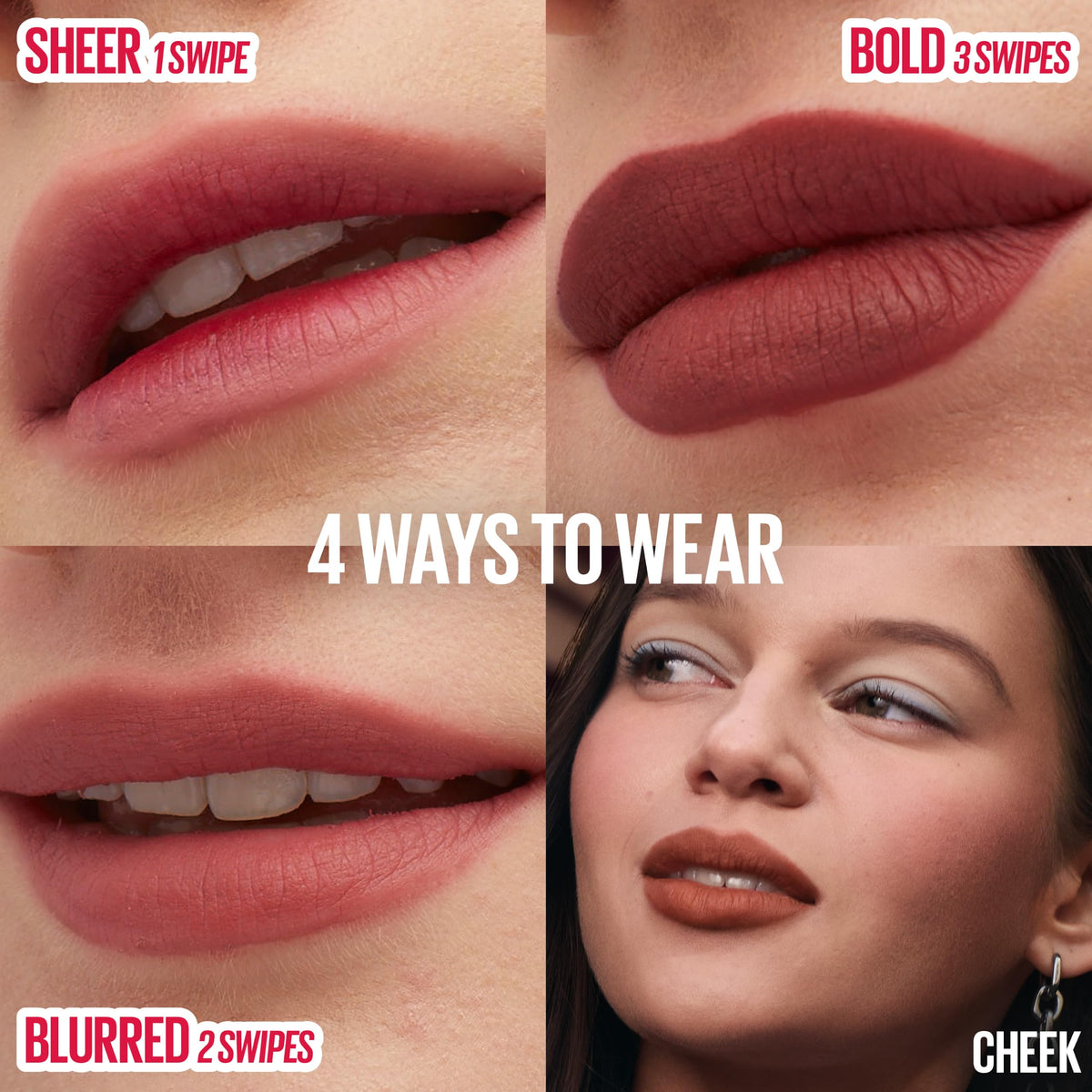 MAYBELLINE Super Stay Teddy Lip Tint, Long Lasting Matte Lipstick For Up To 12HR Wear, Skinnydip, 1 Count