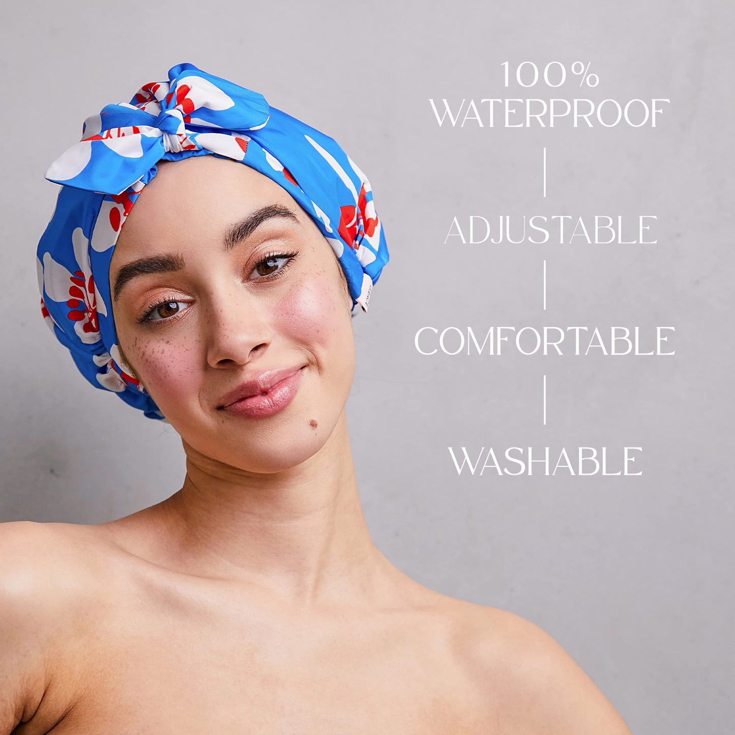 GRACE & COMPANY Luxury Shower Cap For Women - 100% Waterproof, Reusable, Washable & Breathable Shower Caps - Gramercy Beauty & Personal Care GRACE & COMPANY