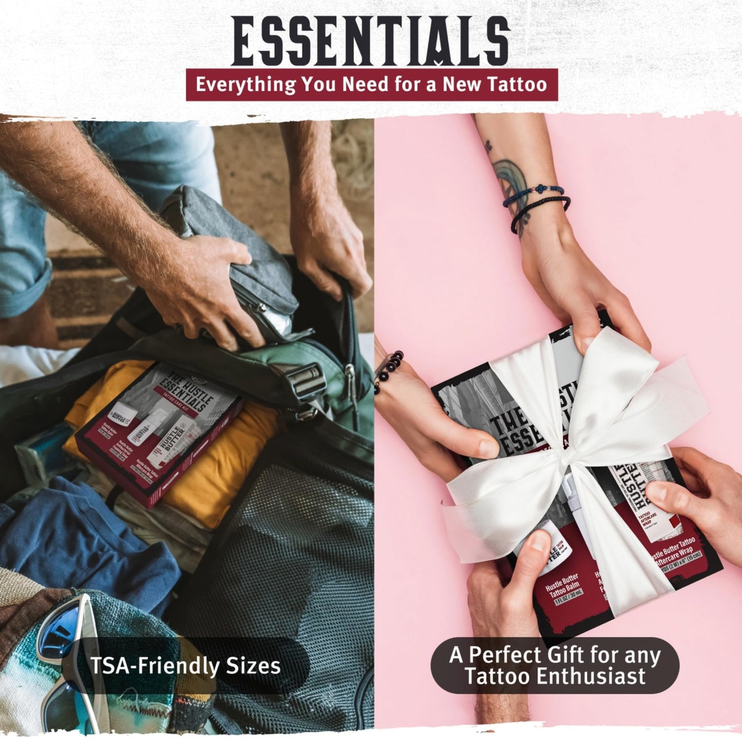 Hustle Butter Tattoo Aftercare Kit - Tattoo Balm, Antibacterial Soap, and Aftercare Wrap - TSA-Friendly Balm & Soap - Easy Removal, Mess-Free Wrap Beauty and Personal Care Hustle Butter Deluxe