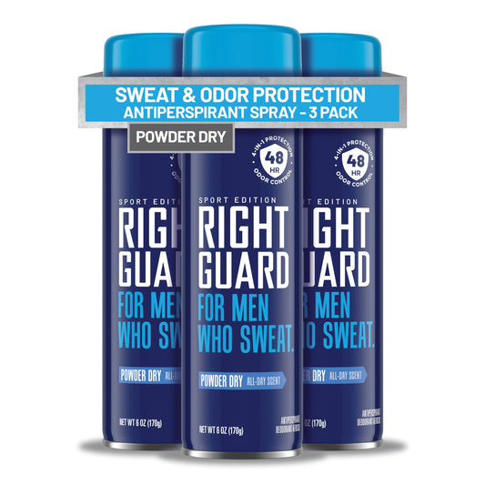 Right Guard Sport Powder Dry Scent Antiperspirant & Deodorant Spray - 4-in-1 Protection Spray Deodorant for Men, Blocks Sweat, 48-Hour Odor Control Beauty and Personal Care Right Guard