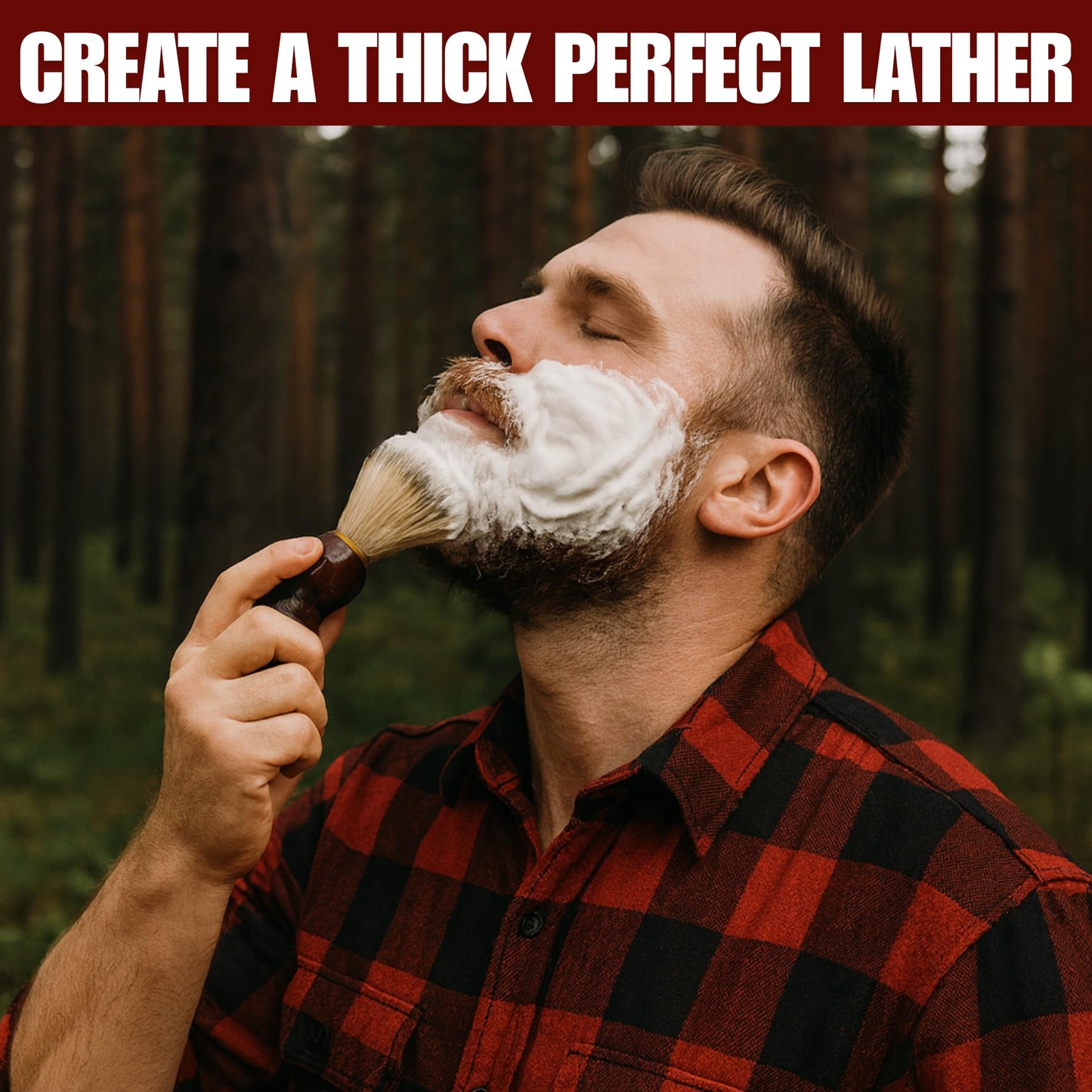 G.B.S Classic Synthetic 3rd Generation Bristle Shaving Brush with Durable Clear Brush Stand - Vegan Brush Generates Lather for Wet Shaving Lovers Beauty and Personal Care G.B.S