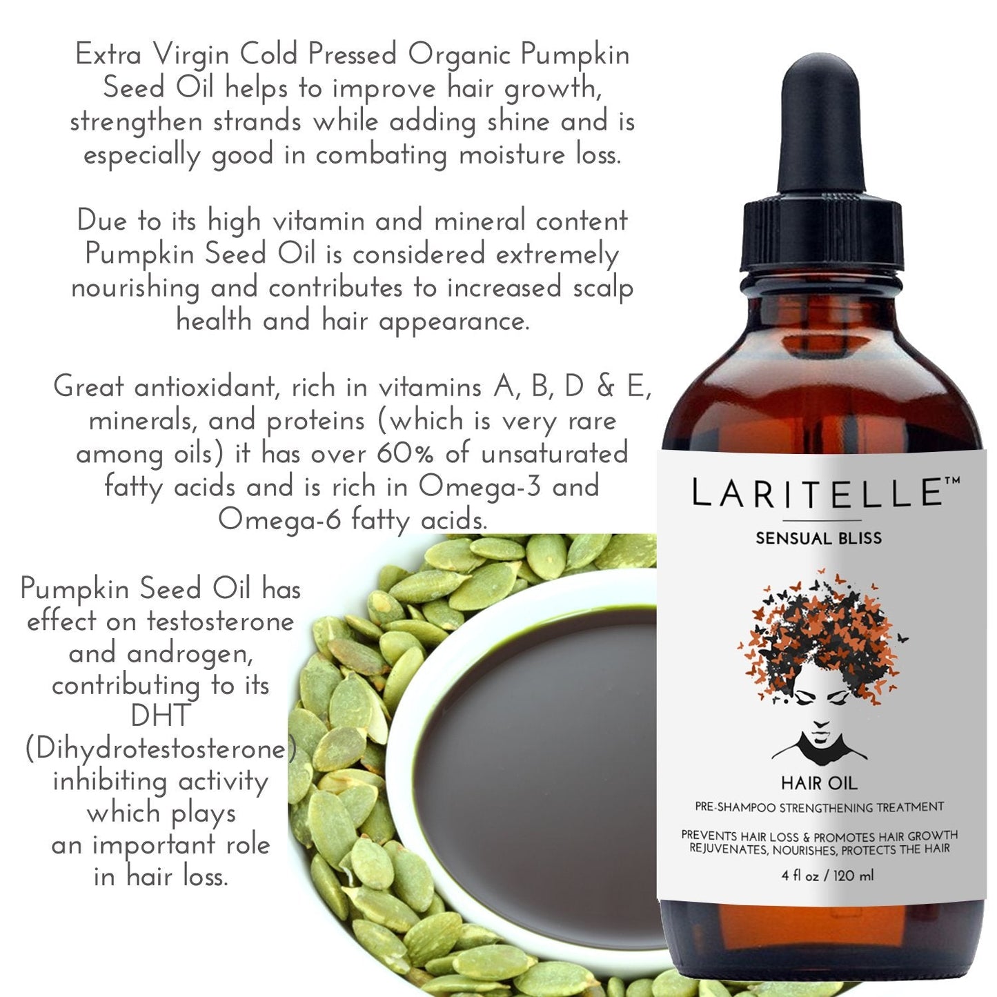 Laritelle Organic Hair Growth Set | Shampoo 16 oz + Conditioner 16 oz + Hair Loss Treatment 4 oz | Argan Oil, Rosemary, Palmarosa & Orange | NO GMO Beauty & Personal Care Laritelle