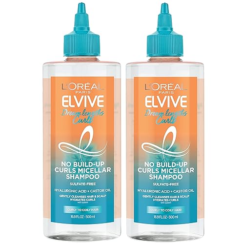 L'Oreal Paris Elvive Dream Lengths Curls No Build-Up Micellar Shampoo, Sulfate,Silicone and Paraben-Free, with Hyaluronic Acid and Castor Oil. Best Beauty & Personal Care L'Oreal Paris