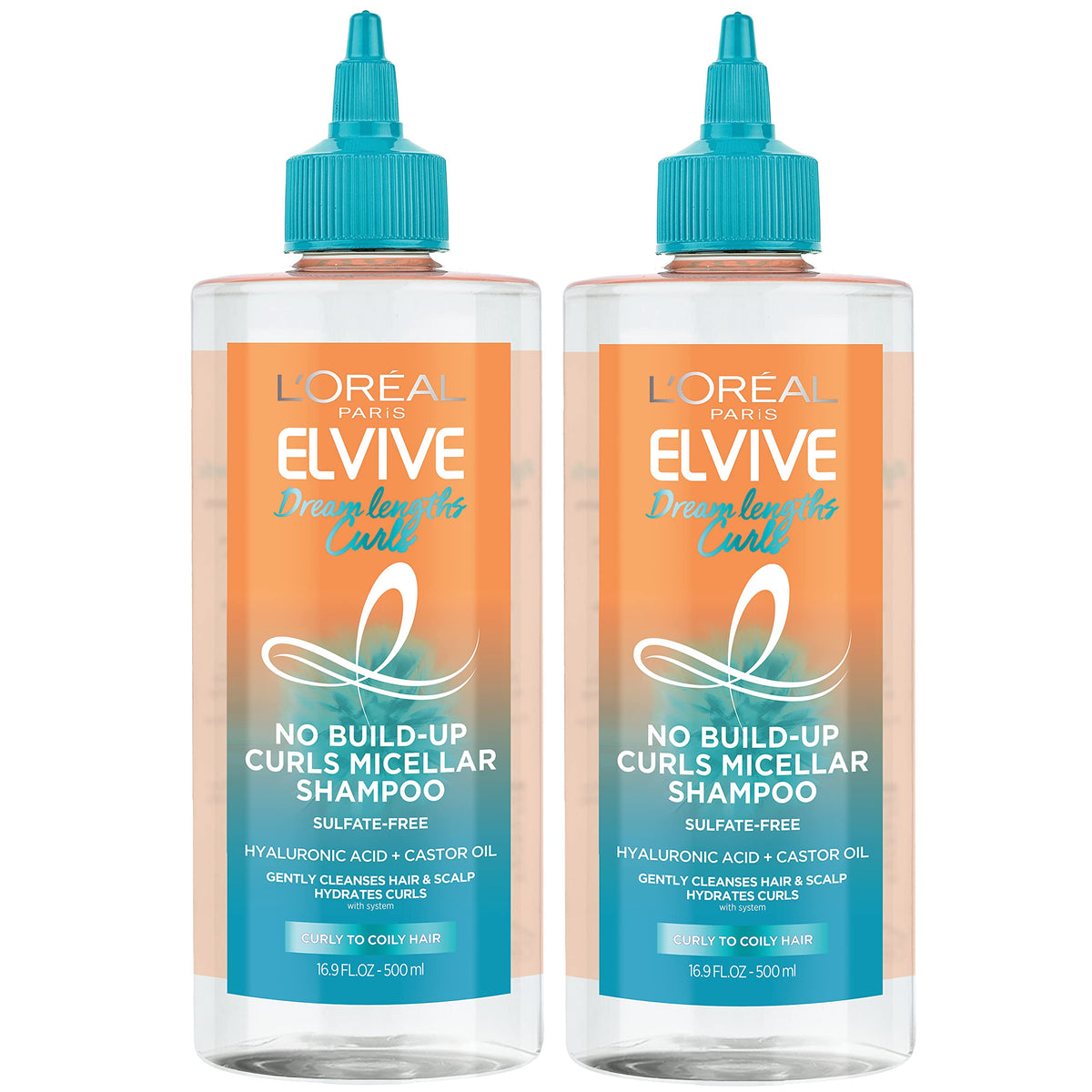 L'Oreal Paris Elvive Dream Lengths Curls No Build-Up Micellar Shampoo, Sulfate,Silicone and Paraben-Free, with Hyaluronic Acid and Castor Oil. Best Beauty & Personal Care L'Oreal Paris