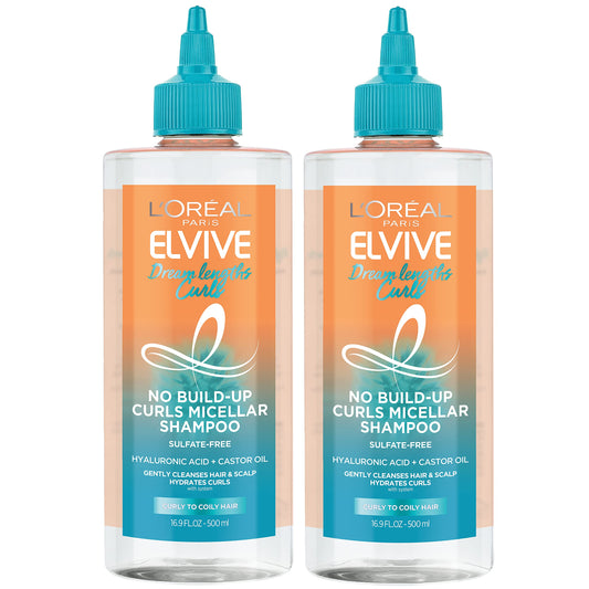 L'Oreal Paris Elvive Dream Lengths Curls No Build-Up Micellar Shampoo, Sulfate,Silicone and Paraben-Free, with Hyaluronic Acid and Castor Oil. Best Beauty & Personal Care L'Oreal Paris