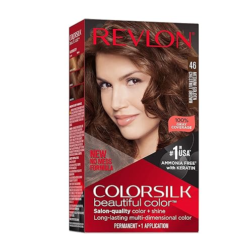 Revlon Colorsilk Beautiful Color Permanent Hair Color, Long-Lasting High-Definition Color, Shine & Silky Softness with 100% Gray Coverage, Ammonia Beauty & Personal Care REVLON