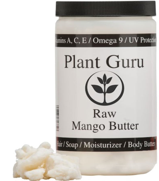Raw Mango Butter 16 oz. / 1 lb. Jar CHUNKS - 100% Pure Natural Unrefined - Great for Skin and Hair Growth. DIY Soap Making, Body Butter, Lotions Beauty & Personal Care Plant Guru