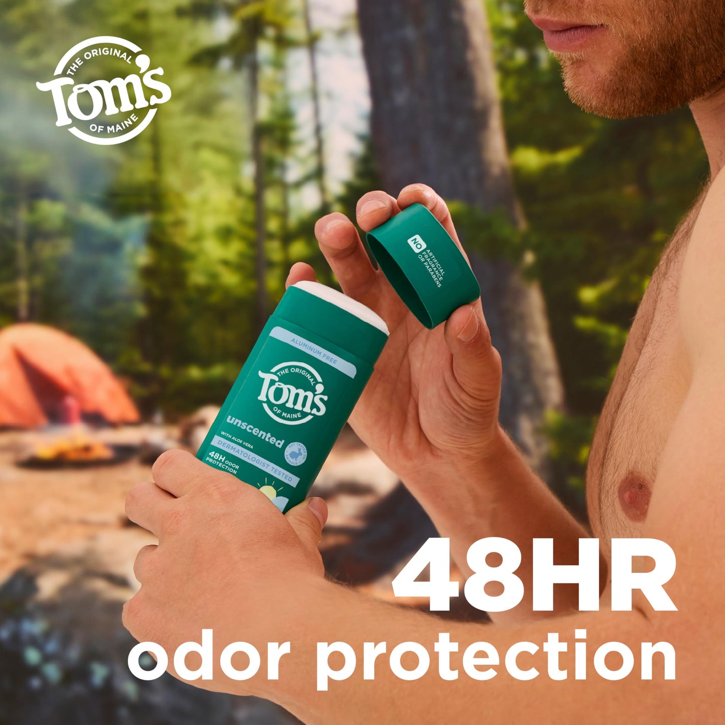 Tom’s of Maine Unscented Natural Deodorant for Men and Women, Aluminum Free, No Artificial Fragrances, Dyes, or Preservatives, Baking Soda Free, 48 Beauty and Personal Care Tom's of Maine