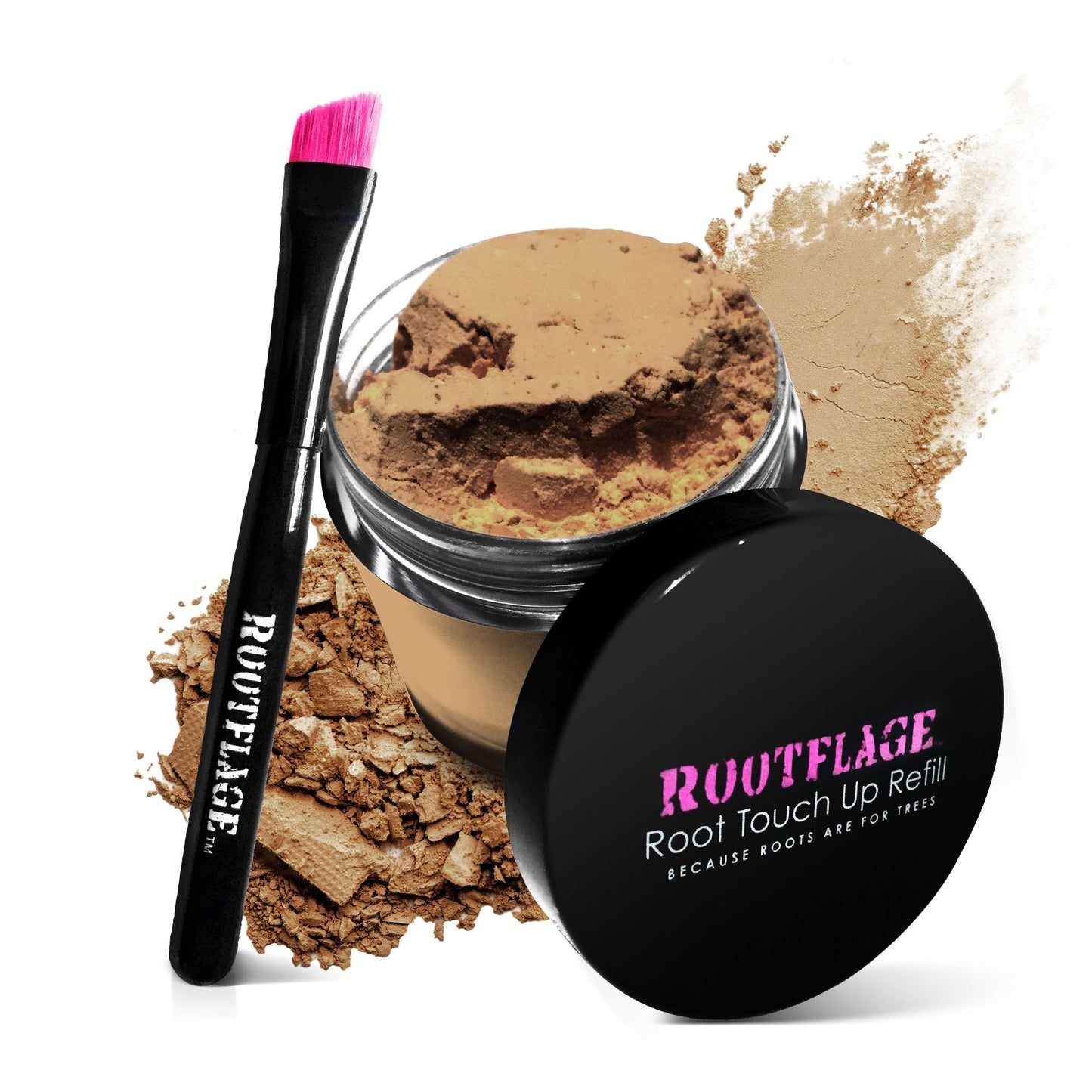 Rootflage Root Touch Up Powder - 04 Light Brown, Temporary Hair Color, Thinning Hair Powder and Concealer Refill Jar with Detail Brush Included (0.31 Beauty & Personal Care Rootflage