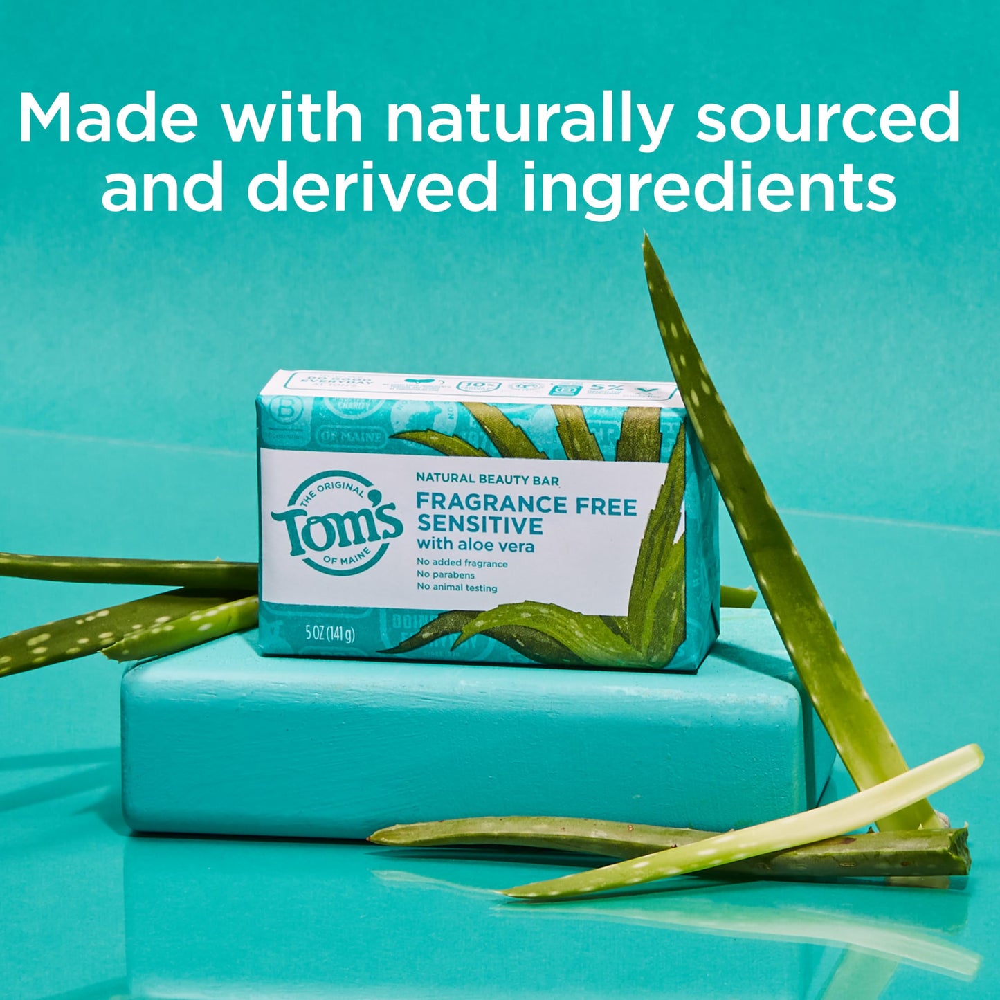Tom’s of Maine Natural Beauty Bar Soap For Women and Men, Fragrance Free, Sensitive Skin, 5 oz Bar (Pack of 6) Beauty & Personal Care Tom's of Maine