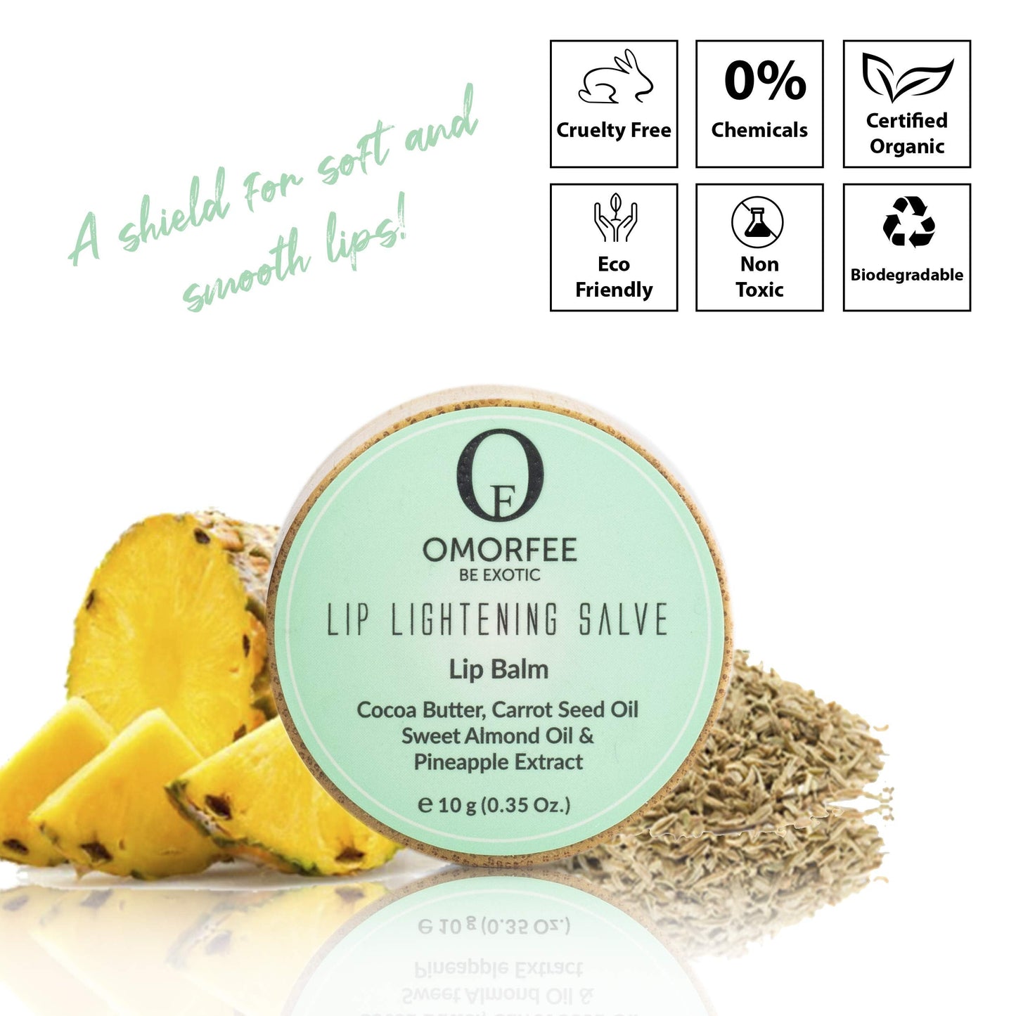 Lip Lightening Salve by Omorfee- Lip Balm for Dark Lips with SPF Protection - Natural Lip Repair & Deep Hydration - Cocoa Butter, Carrot Seed Oil Beauty and Personal Care OMORFEE BE EXOTIC OF