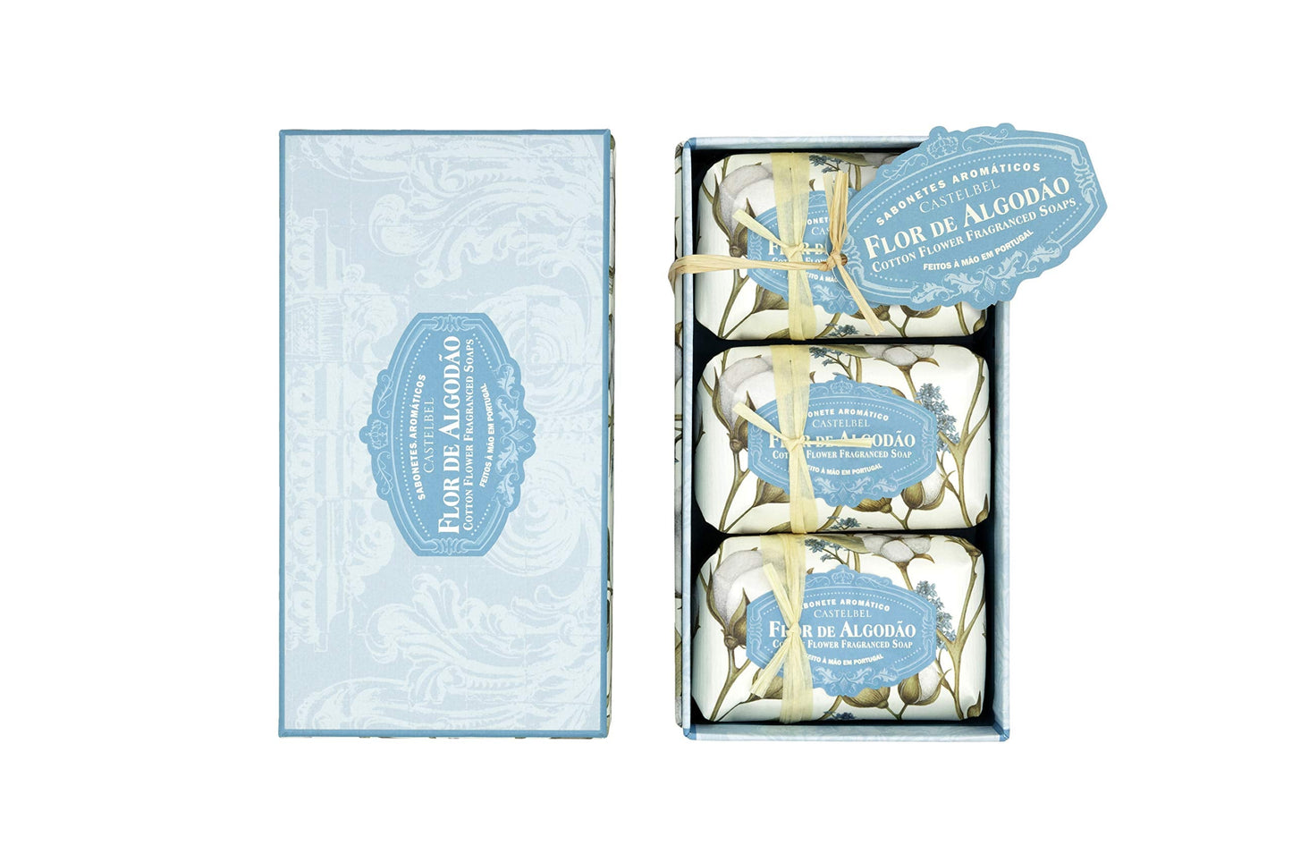 Castelbel Catelbel Fragrance Soap Bar 3-Units (150 x 3) in a Box Triple Milled from Portual (COTTON FLOWER) Beauty & Personal Care Castelbel