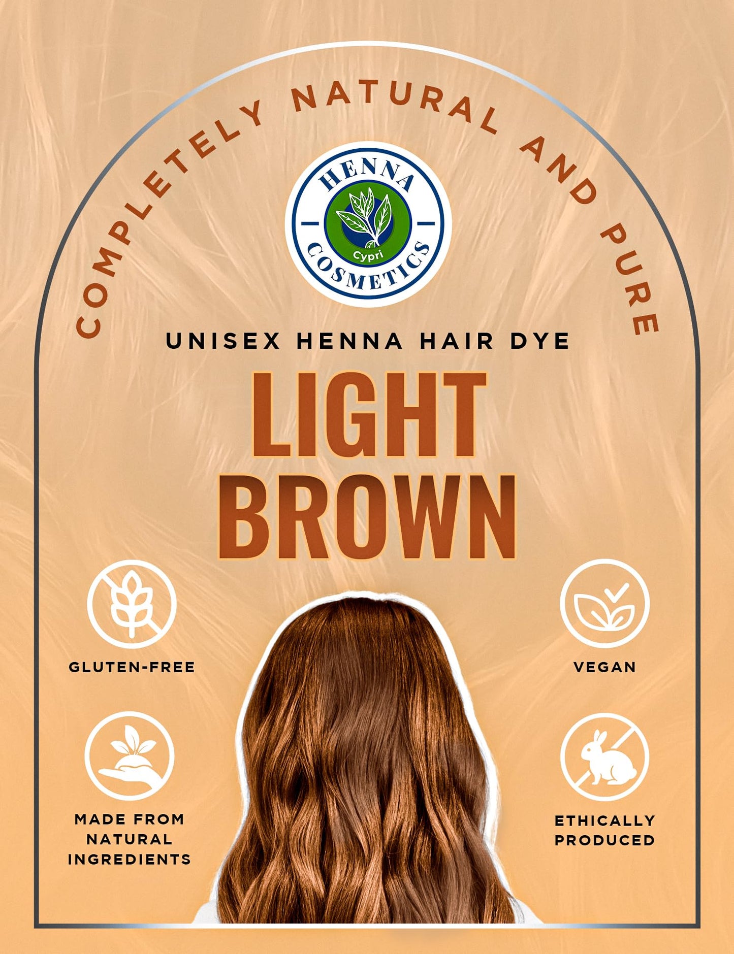 Henna Cosmetics Natural Henna Hair Dye, Light Brown, 100g + Free 50g Henna Beauty & Personal Care HENNA COSMETICS CYPRI