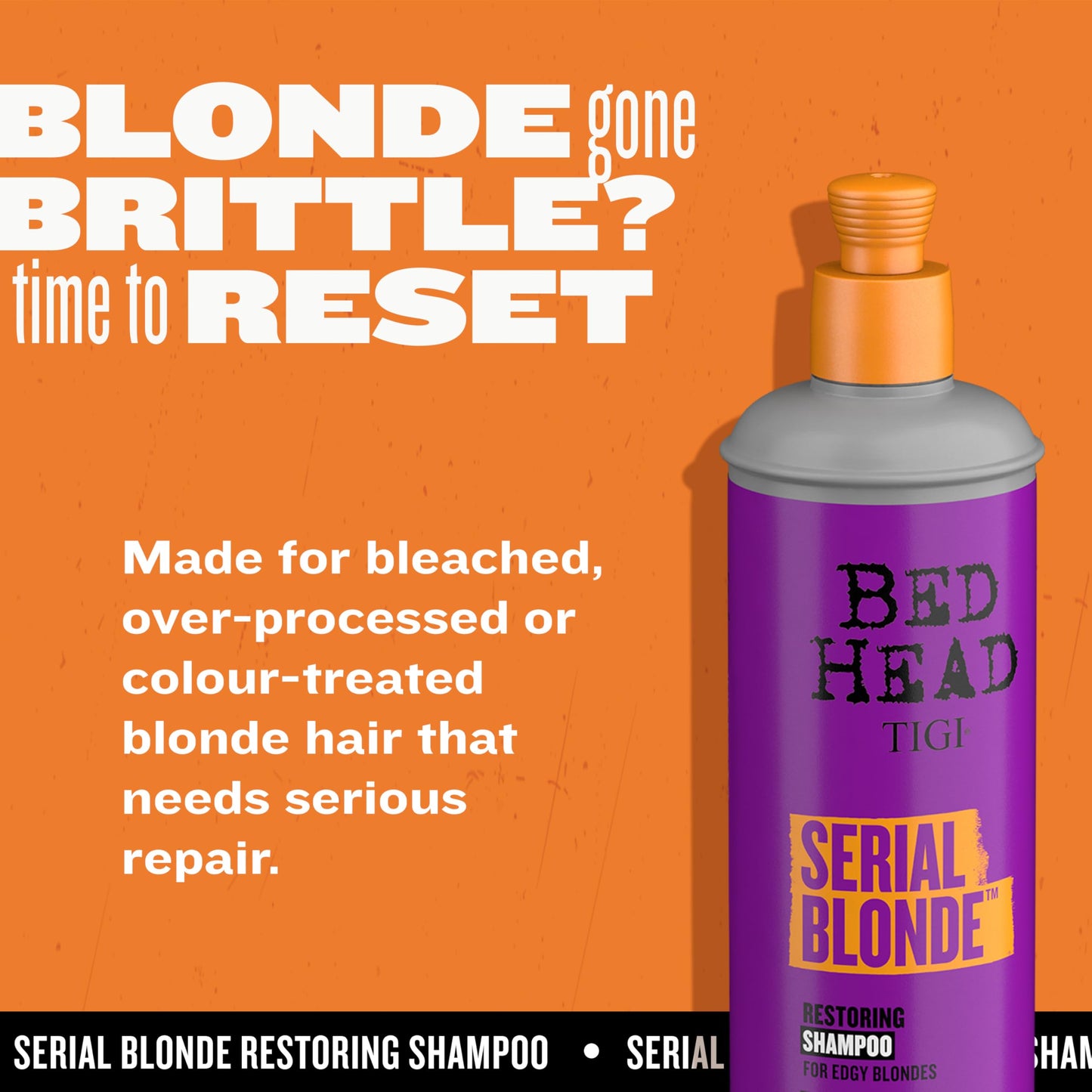 TIGI Bed Head Serial Blonde Restoring Shampoo for Damaged Blonde Hair, Hydrolyzed Keratin, 20.29 fl oz Beauty & Personal Care TIGI