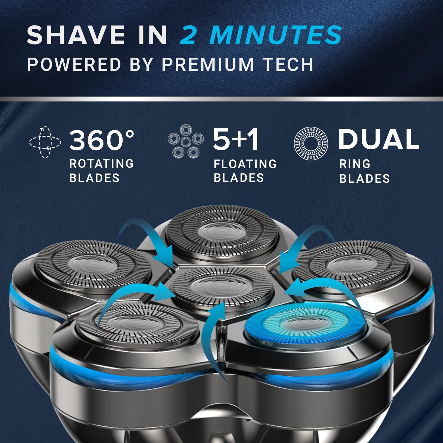 Electric Head Shaver for Bald Men: Waterproof Cordless Electric Razor for Bald Head & Hair Shaving - Close Shave, Skin-Friendly, 360° Full Coverage Beauty and Personal Care AxiomWarrior