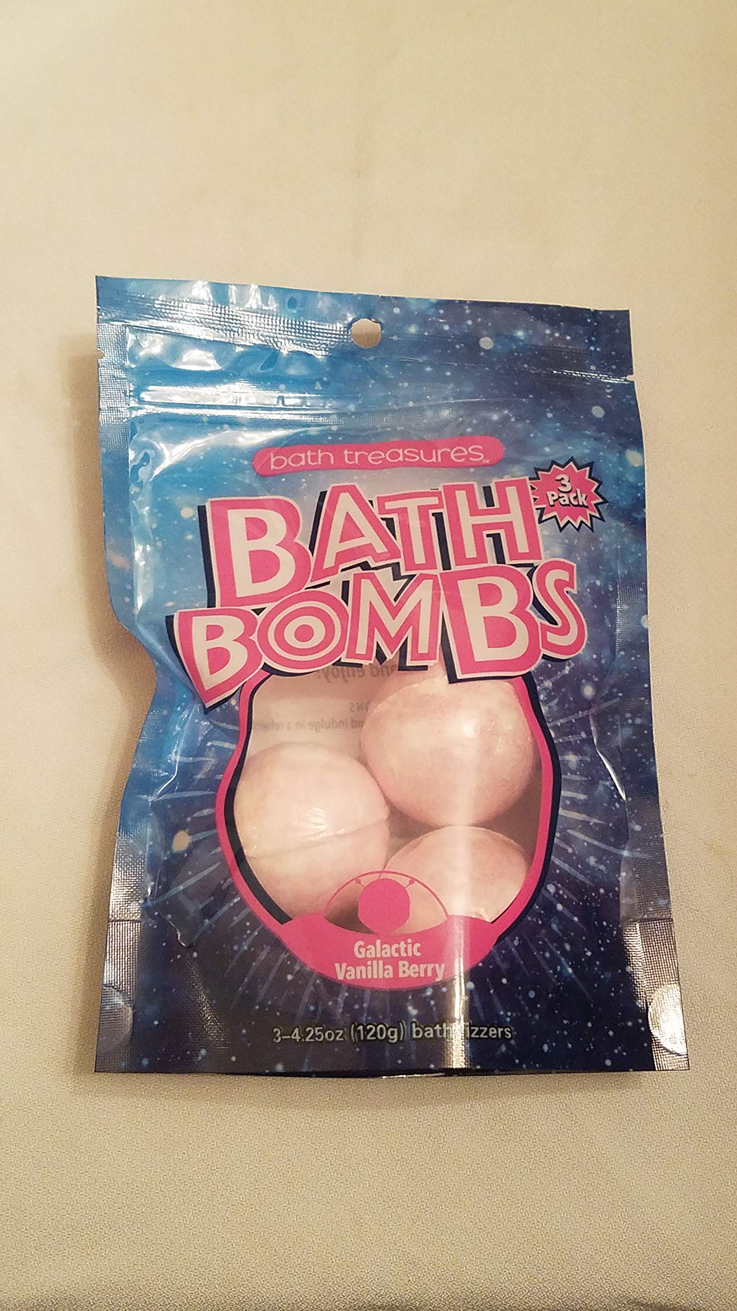 Galactic Vanilla Berry BATH BOMBS - 2 PACK Beauty and Personal Care Bath Treasures