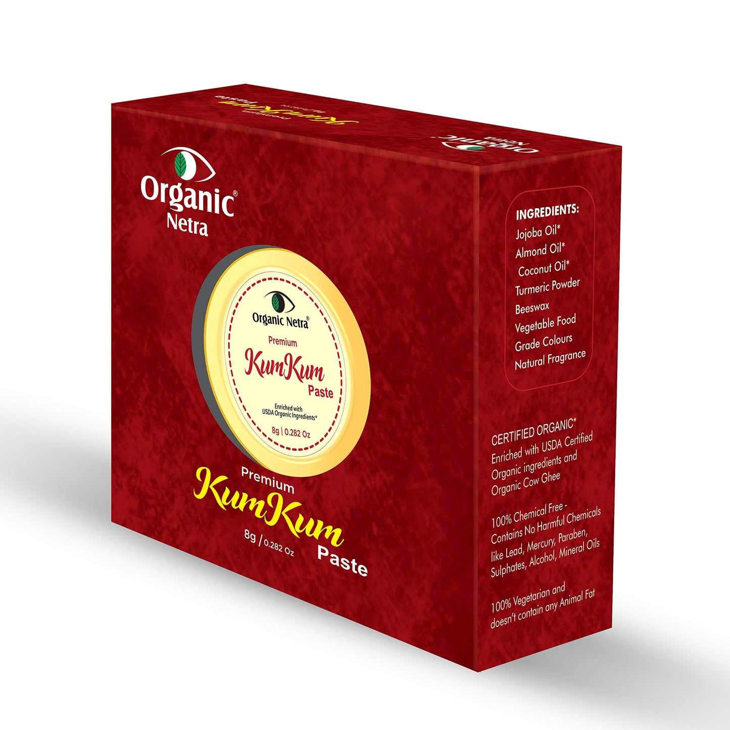 Organic Netra Sindoor/Kumkum Paste | Waterproof Long Lasting, Smudge Proof Sindoor | Pure and Natural Deep Maroon Colour, Long lasting | Enriched Beauty & Personal Care Organic Netra
