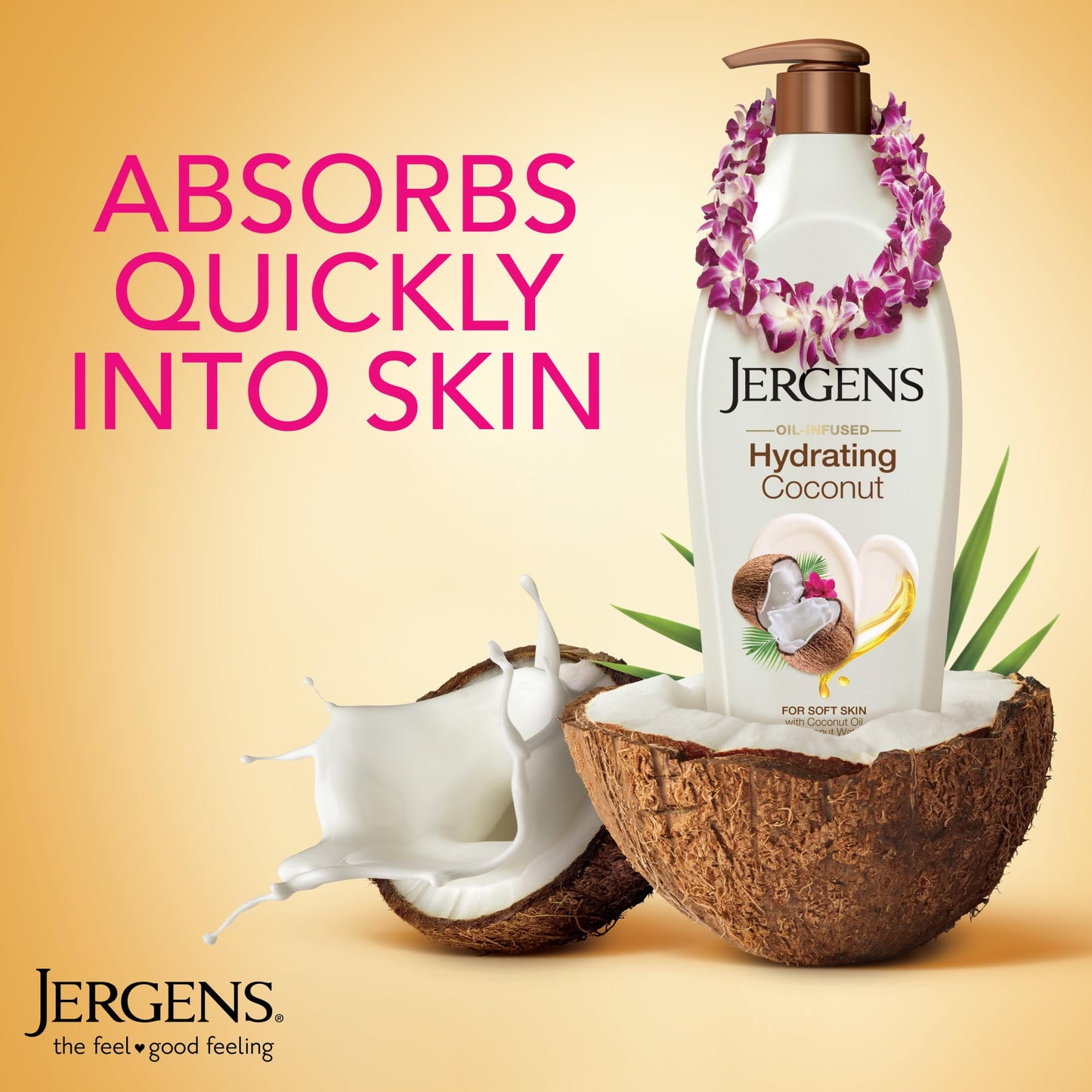 Jergens Hydrating Coconut Body Lotion for Dry to Extra Dry Skin, Moisturizer that Instantly Hydrates Skin with Coconut Oil, Dermatologist Tested, 16.8 Beauty & Personal Care Jergens