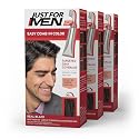 Just For Men Easy Comb-In Color Mens Hair Dye, Easy No Mix Application with Comb Applicator - Real Black, A-55, Pack of 3 Beauty & Personal Care Just for Men