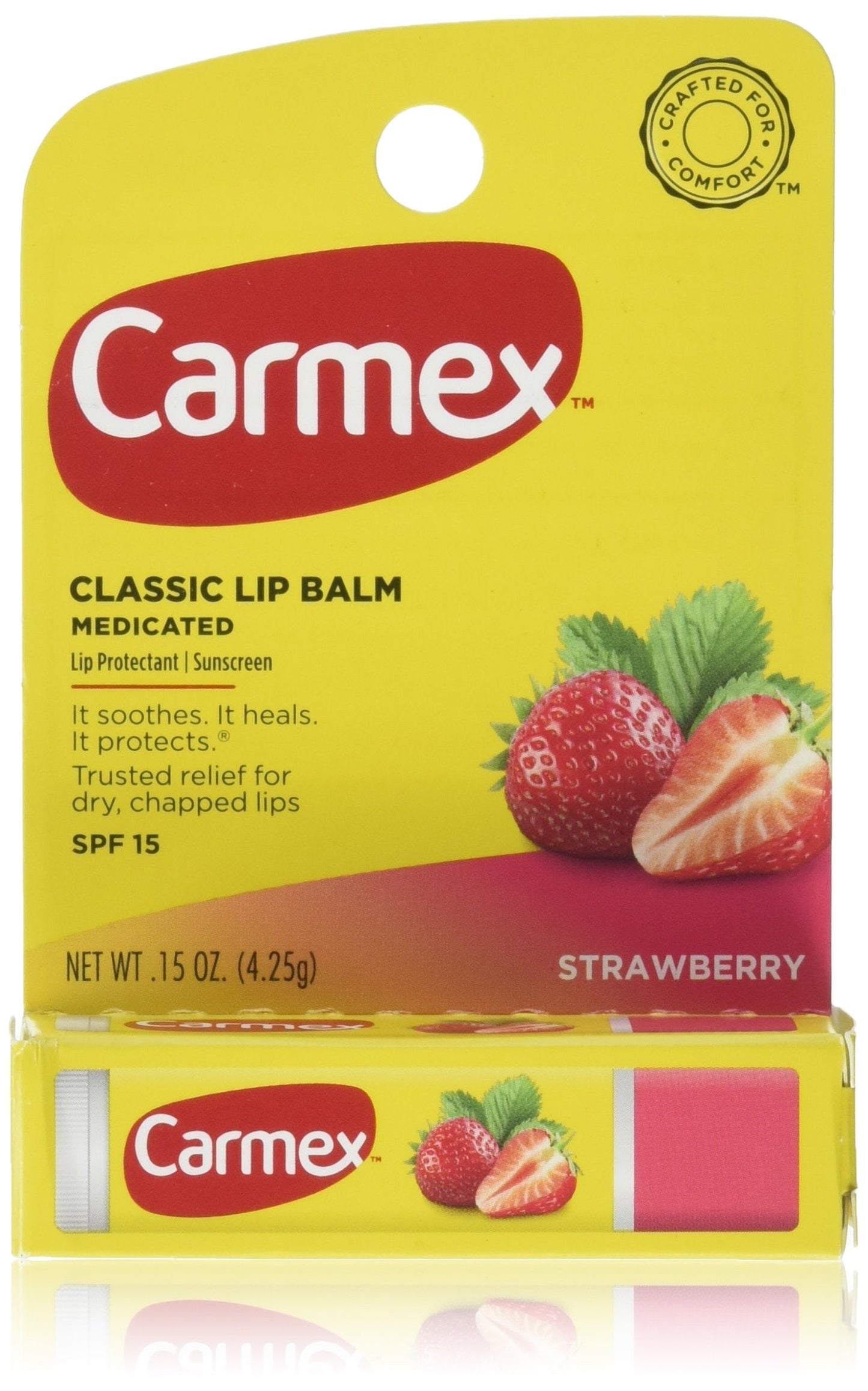 Carmex Click-Stick Moisturizing Lip Balm SPF 15 Strawberry 0.15 oz (Pack of 3) Beauty & Personal Care Carmex