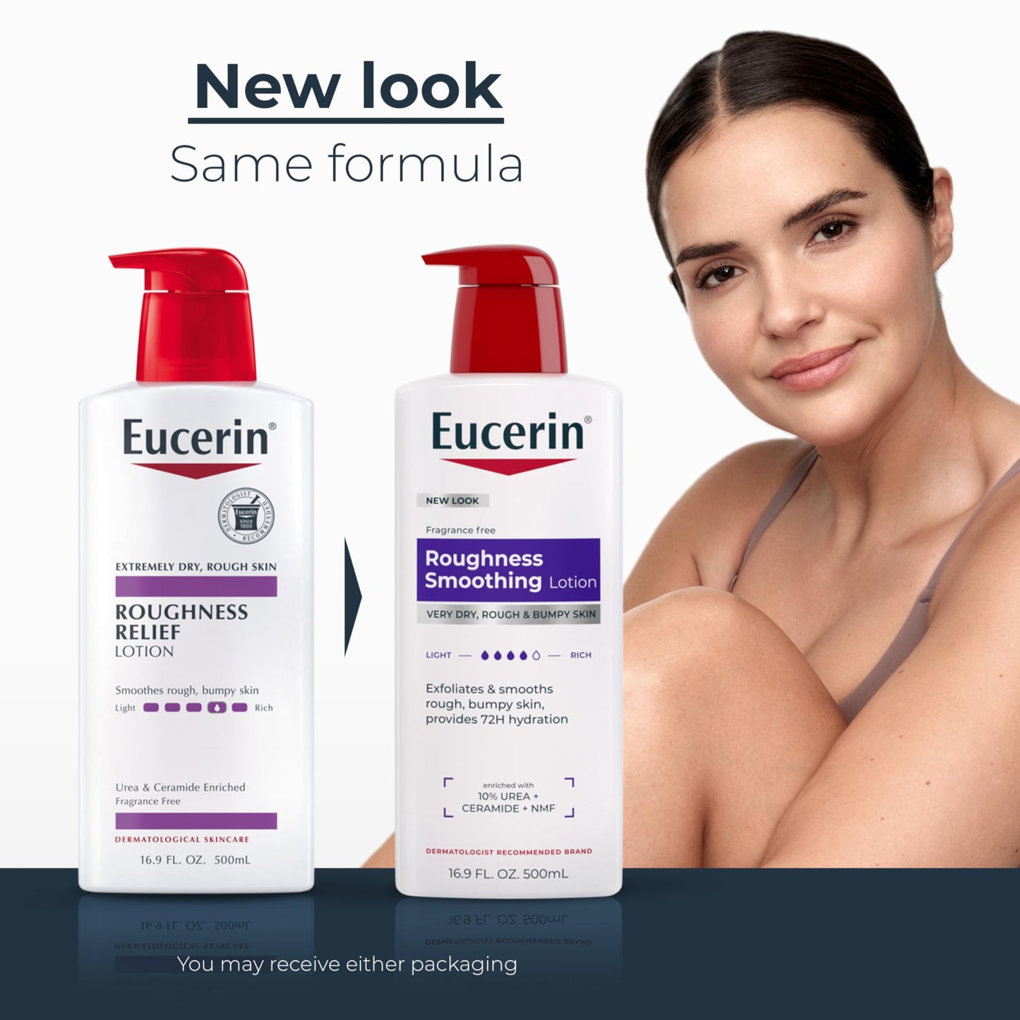 Eucerin Roughness Relief Body Lotion for Extremely Dry, Rough Skin, Urea Enriched Body Moisturizer, 16.9 Fl Oz Bottle Beauty & Personal Care Eucerin