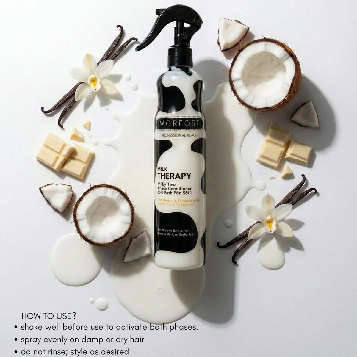 Morfose Professional Two Phase Leave-in Conditioner for Dry, Damaged, or Brittle Strands, Repairs and Protects, Damage, and Split Ends, 13.52 Fl Oz Beauty & Personal Care Morfose