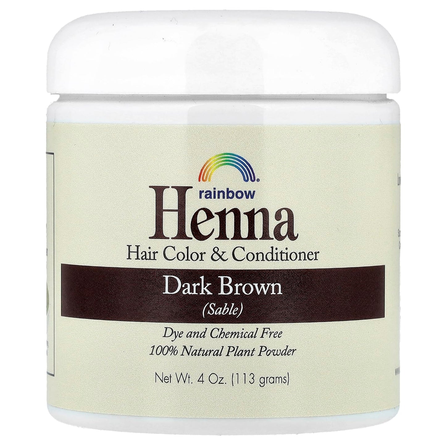 Rainbow Research Henna, Hair Color & Conditioner, Dark Brown (Sable), 4 oz (113 g) Beauty & Personal Care Rainbow Research
