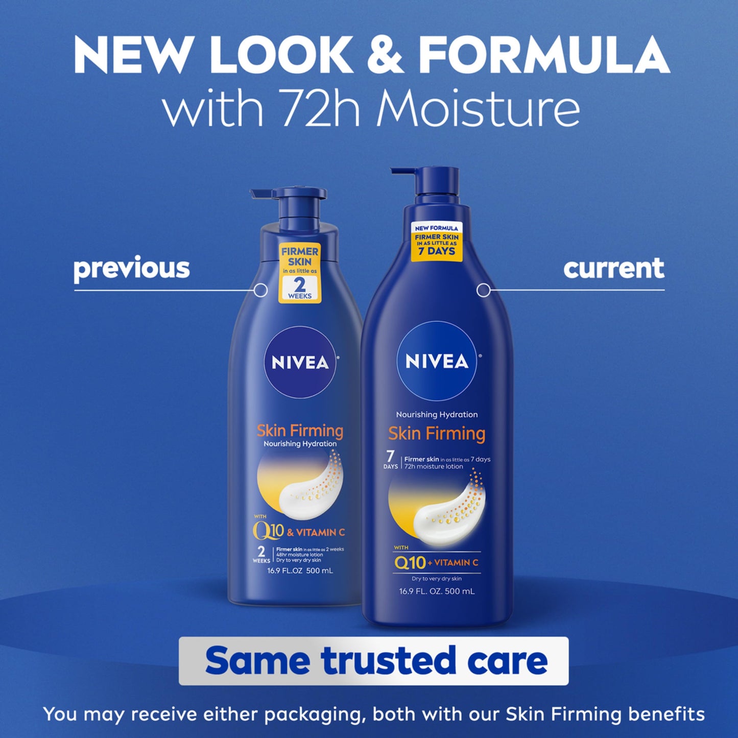 NIVEA Nourishing Hydration Skin Firming Body Lotion with Q10 and Vitamin C, 72-Hour Body Moisturizer for Dry to Very Dry Skin, 16.9 Fl Oz Pump Bottle Beauty & Personal Care NIVEA