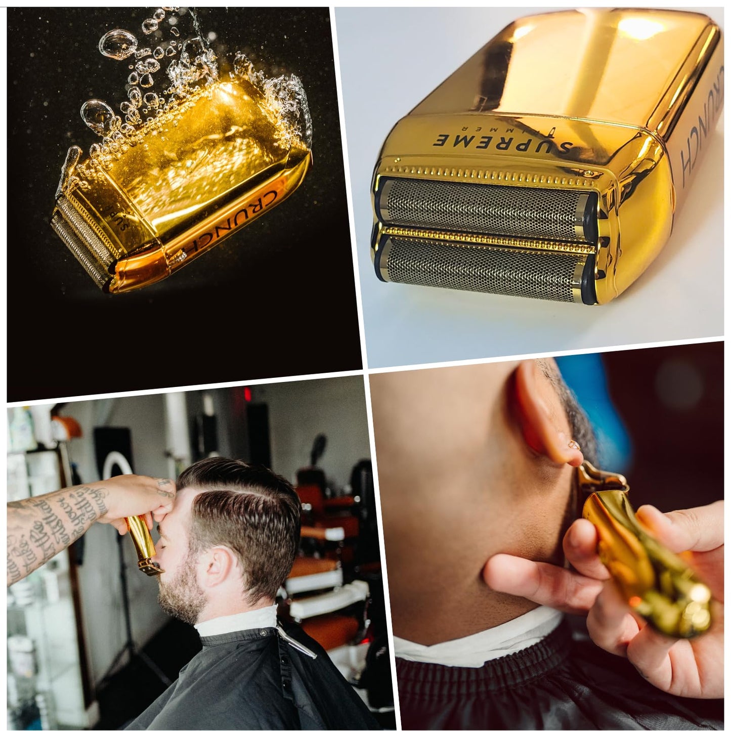 Supreme Trimmer 2-in-1 T-Shaper Trimmer & Crunch Foil Shaver - STF602 Electric Razor & ST5200 Beard Trimmer Barber Haircut Kit - Gold Beauty and Personal Care Supreme Trimmer