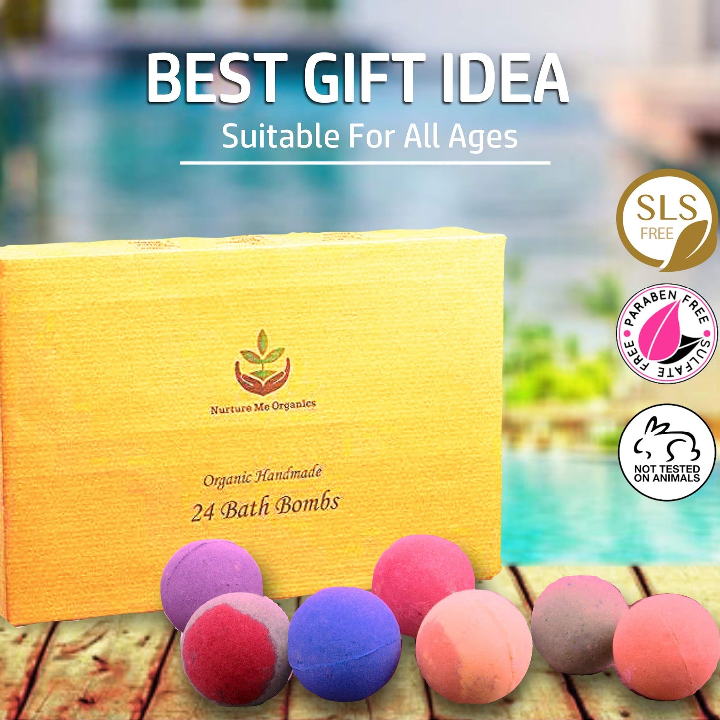 Bulk Bath Bombs Gift Set - 24 Nurture Me Organic Bath Bomb Kit - Moisturizing Bath Bombs Bath Gift Set - Best Birthday Gifts for Women, Mom, Girls… Beauty & Personal Care Nurture Me Organics