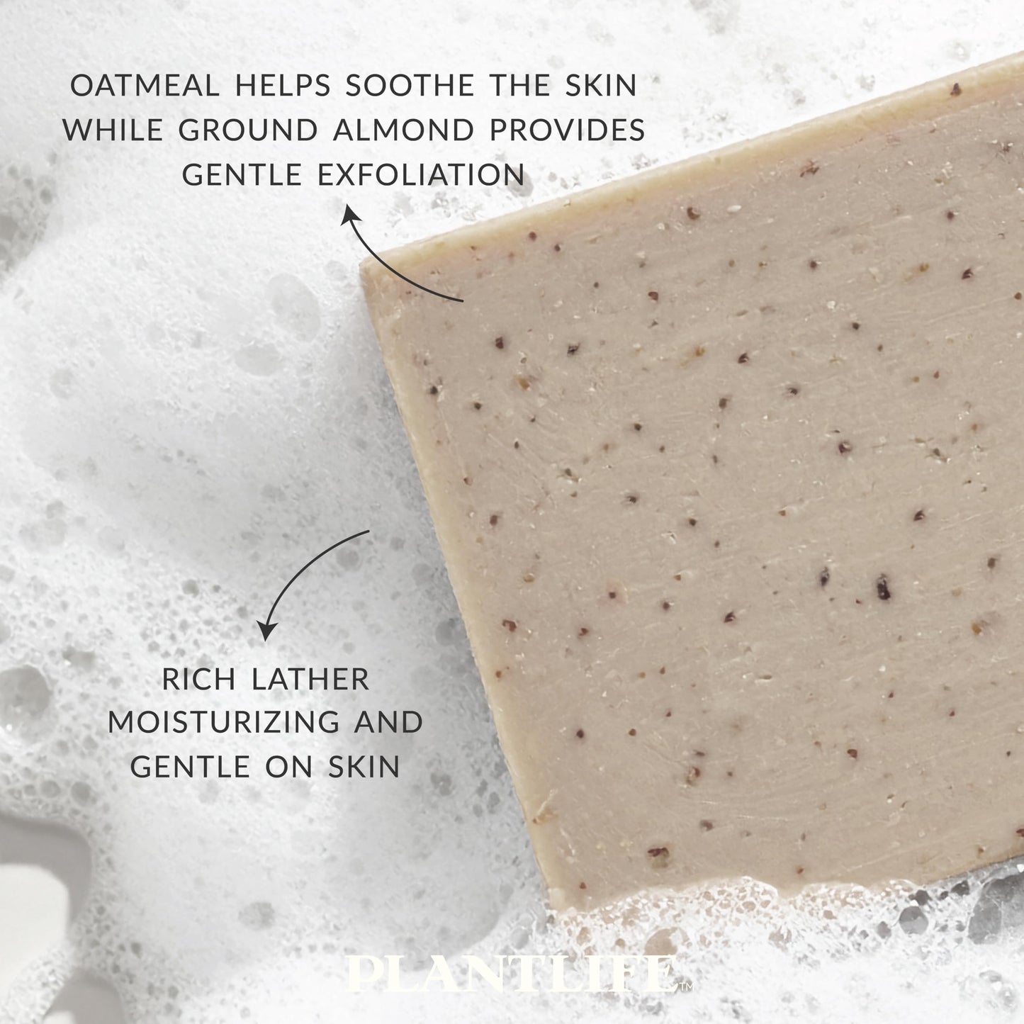 Plantlife Oatmeal Almond Bar Soap - Moisturizing and Soothing Soap for Your Skin - Hand Crafted Using Plant-Based Ingredients - Made in California 4oz Beauty & Personal Care Plantlife