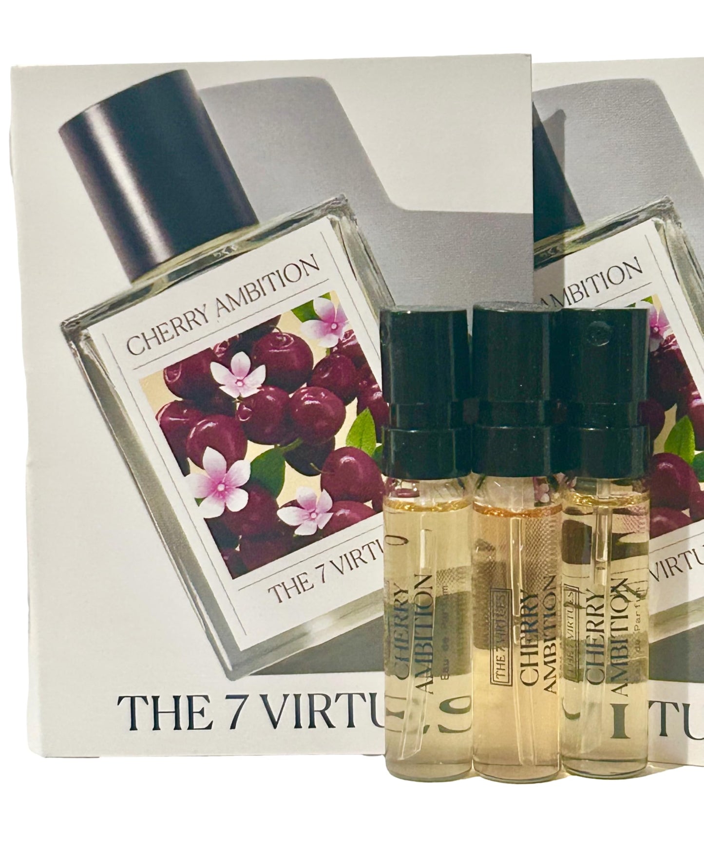 The 7 virtues CHERRY AMBITION Sample Perfume Women Pour Femme EDP Spray 1.7 ml oz - set of 3 (0744) Beauty & Personal Care The 7 virtues