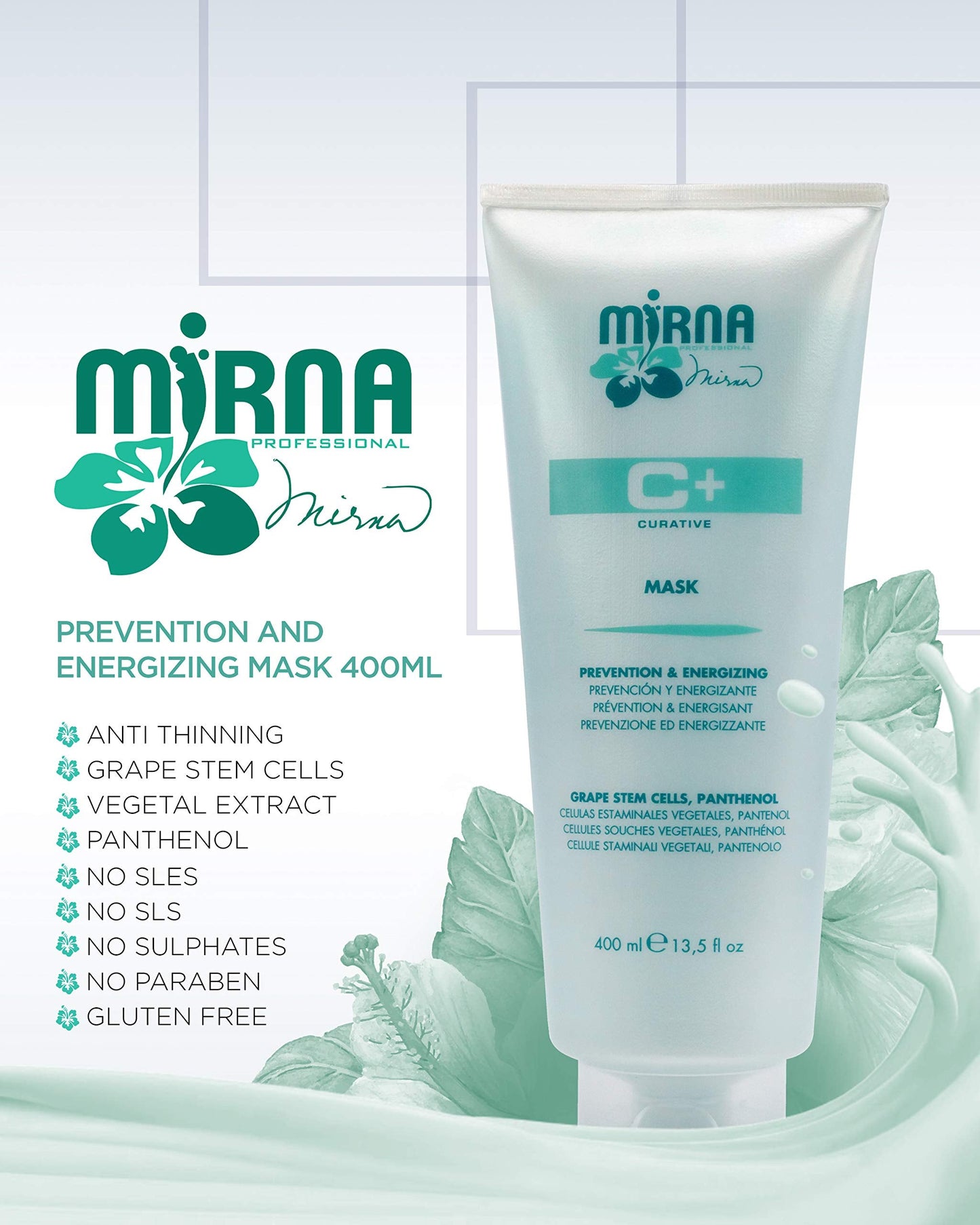 Mirna Professional Prevention & Energizing, Anti Thinning Mask/Deep conditioner For Weak Hair. Infused with Oligo-Elements, Herb extracts, Grape stem cells Beauty & Personal Care Mirna Professional