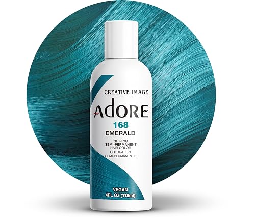 Adore Semi Permanent Hair Color (168 Emerald) | Vegan & Cruelty-Free Green Hair Dye | No Ammonia, No Peroxide, No Alcohol | 4 Fl Oz Beauty & Personal Care Adore