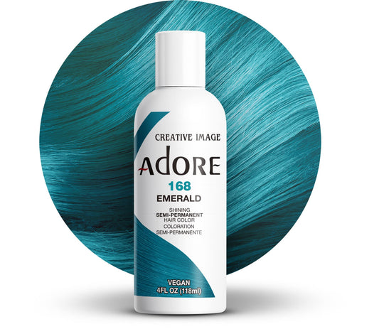 Adore Semi Permanent Hair Color (168 Emerald) | Vegan & Cruelty-Free Green Hair Dye | No Ammonia, No Peroxide, No Alcohol | 4 Fl Oz Beauty & Personal Care Adore