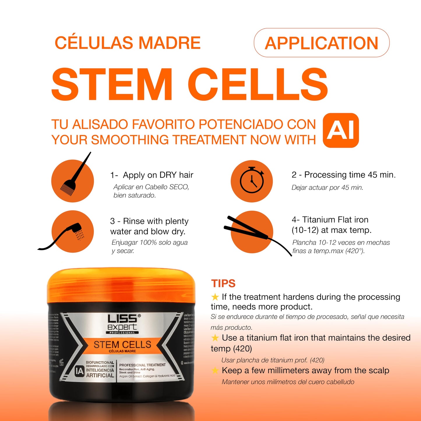 Liss Expert Profesional Stem Cells Hair Smoothing Treatment Kit with Titanium Flat Iron DEAL (500 ml Complete kit) Beauty & Personal Care Liss Expert Professional