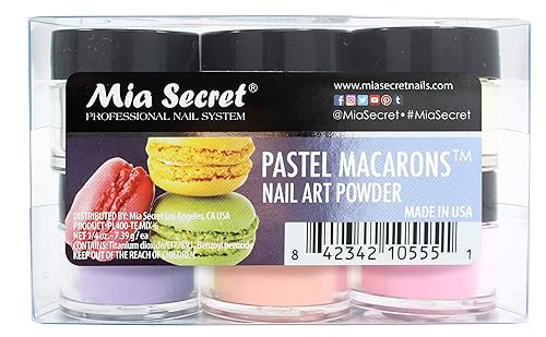 Mia Secret Pastel Macarons Nail Art Powder 6 pc Set Beauty & Personal Care Mia Secret