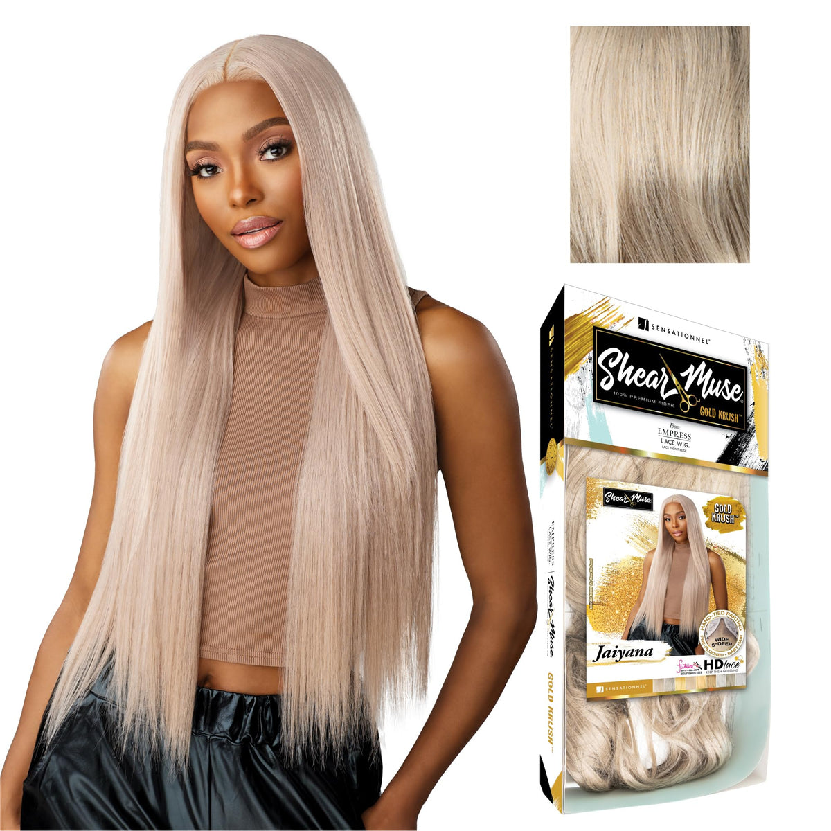 Sensationnel Shear Muse Goldkrush Lacewig-Jaiyana, BEIGEASHBLONDE
