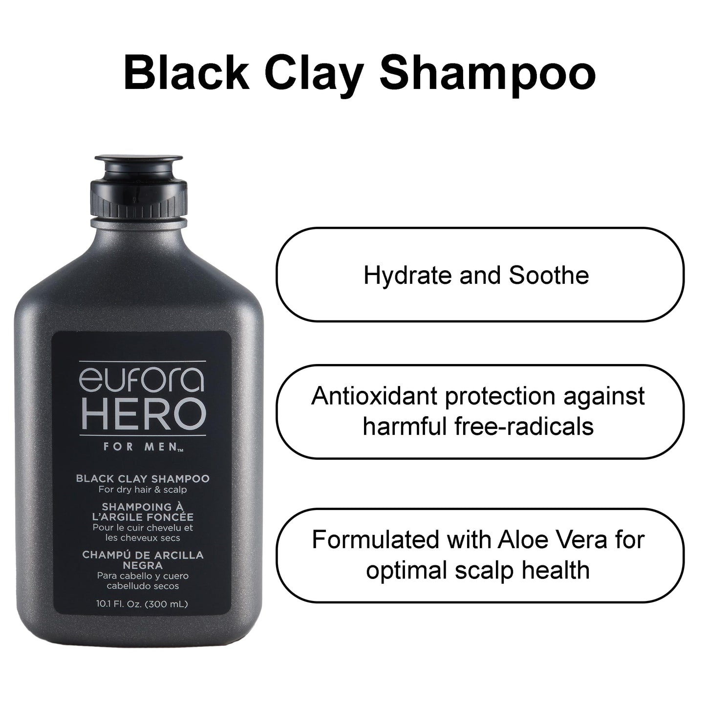 Eufora Hero For Men Black Clay Shampoo 10.1 oz Beauty & Personal Care Eufora