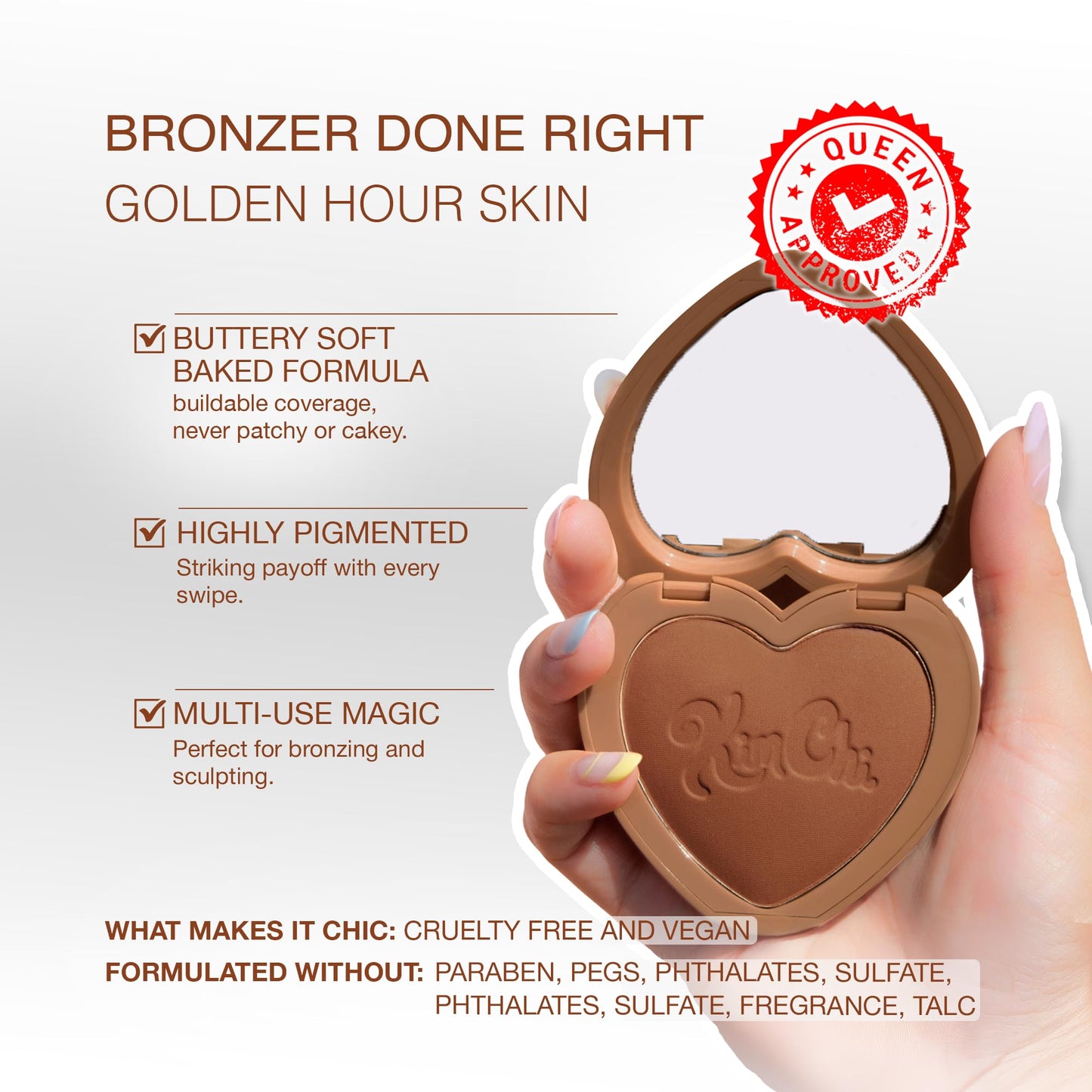KimChiChic Beauty Thailor Bronzer, Silky Matte Finish for a Sun-Kissed Glow, Buildable Formula, Heart-Shaped Compact with Mirror, Cruelty-Free, I Went Beauty & Personal Care Kimchi Chic