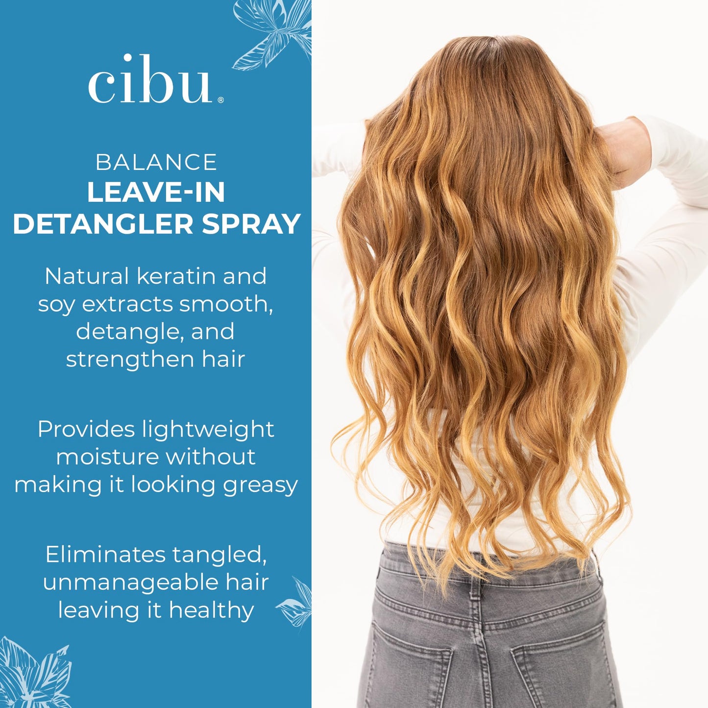 CIBU Balance Leave-In Moisturizing Detangler Spray - Leave In Conditioner - for All Hair Types - Prevents Breakage - 8 Ounces Beauty & Personal Care CIBU